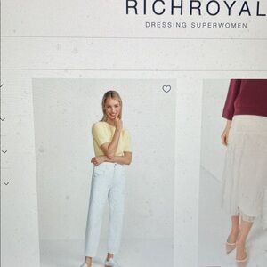 Richroyal Women's White cropped Jeans- nwt